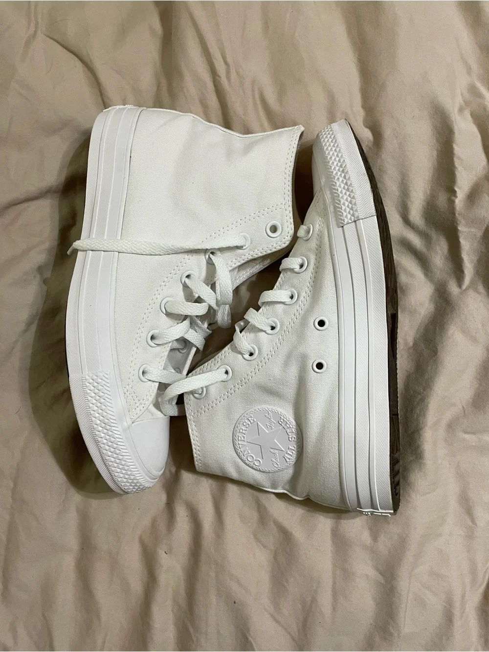 Converse White High Top Canvas Sneakers - Picture 5 of 5